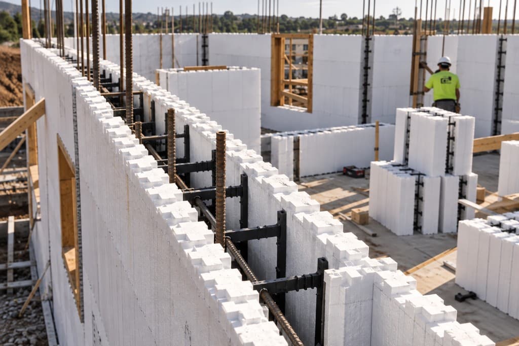 Formas isolantes ICF prontas para concreto